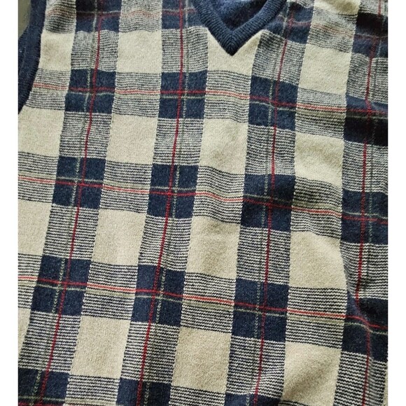 Vtg Peter Scott Scotland Lambswool Sweater Vest Plaid Academia Perry Golf Sz L - Picture 3 of 8